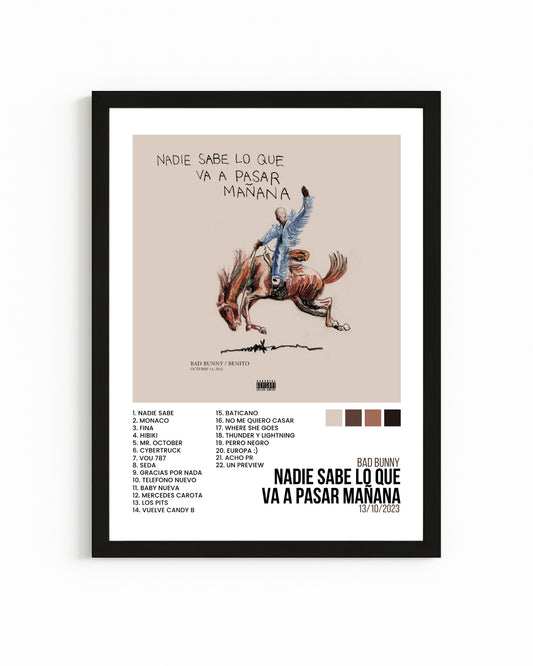 Cuadro Interactivo "Nadie Sabe lo que Va a Pasar Mañana" - Bad Bunny