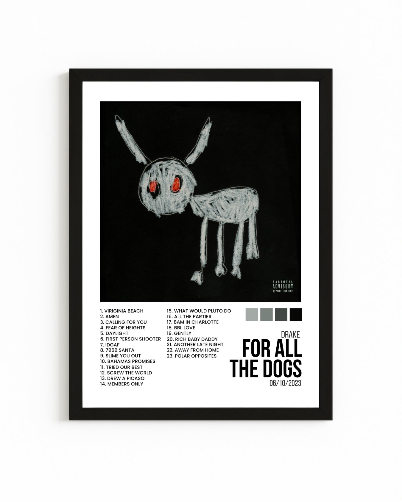 Cuadro Interactivo "For AllThe Dogs" - Drake